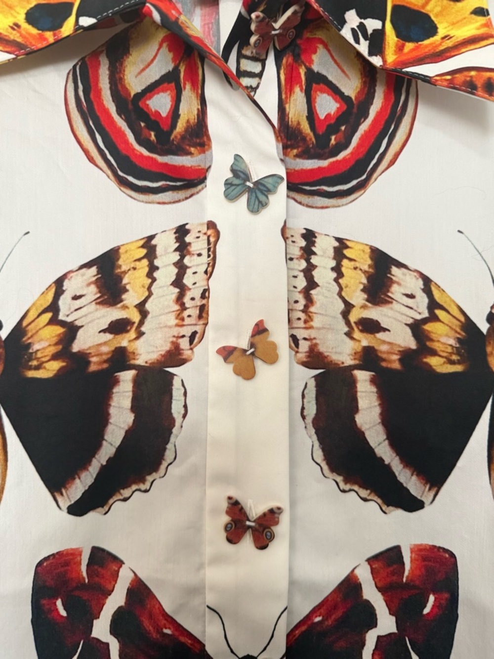 🦋 Rare Meghan Fabulous “Art to Wear” Button Down Print Blouse Size XS - Picture 3 of 7